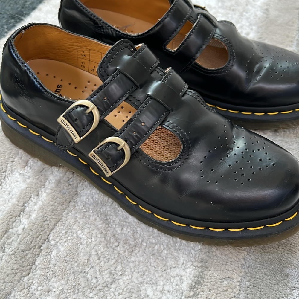 Dr. Martens Black Double-Strap Platform Mary Jane Shoes - Picture 4 of 11